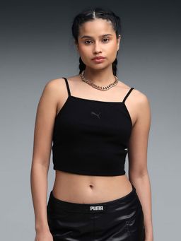 Puma - Women Black Ribbed Crop Top