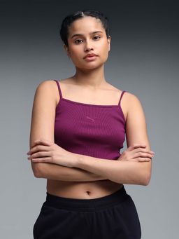 Puma - Women Purple Ribbed Crop Top