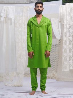 Runit Gupta - Greenkurta (Set of 2)