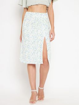 CAMLA - White Printed Flared Fit Skirts White