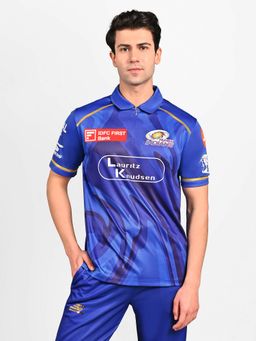 SKECHERS - Men MI IPL Fan Jersey Royal Navy Polo T-Shirt