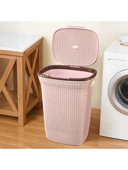 Kuber Industries - Marriott Rose Gold Multipurpose Large 55 Liter Laundry Basket with Lid & Handle