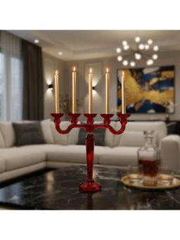 Gloss - Red 5 Arm Candle Holder
