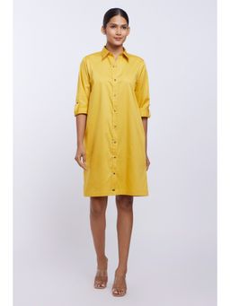 Pallavi Swadi - Canary Yellow Solid Shirt Dress