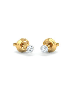 KuberBox - Bezel 8 Cent Ear Studs 18K Gold