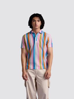 Muvazo - Rainbow Ripple Polo T-Shirt