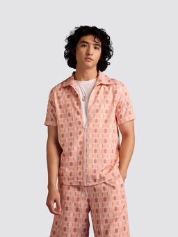 Muvazo - Geo Fusion Shirt Peach