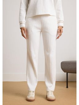Muvazo - White Warmth Weave Pant