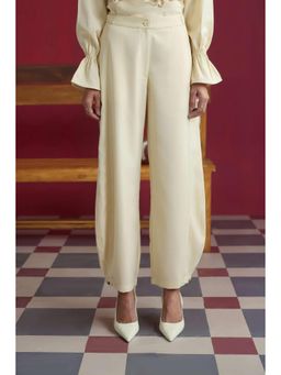 Muvazo - Cream Oatelle Barrel Pant