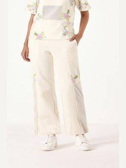 Muvazo - White Thread 'Talk Comfo Pant