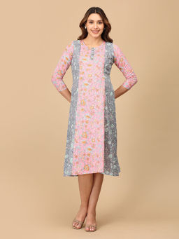 The Mom Store - Chhaya Gulal Maternity and Nursing Kurti Dress