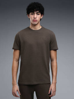 Puma - Men Essentials Mens Textured Ottoman T-shirt - Brown