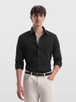 Arrow Sports - Mens Solid Regular Fit Shirt - Black