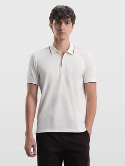 Arrow Sports - Mens Solid Regular Fit Polo T-shirt - White
