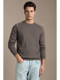 Louis Philippe - Men Casual Charcoal Solid Sweatshirt