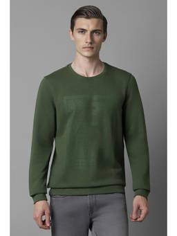 Louis Philippe - Men Casual Olive Printed Sweatshirt