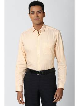 Peter England - Men Yellow Regular Fit Full Sleeves Formal Shirt