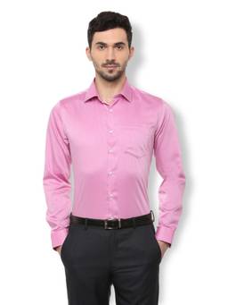 Van Heusen - Men Pink Slim Fit Solid Full Sleeves Formal Shirt
