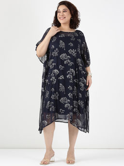 THE PINK MOON - Women Navy Blue Kaftan Dress