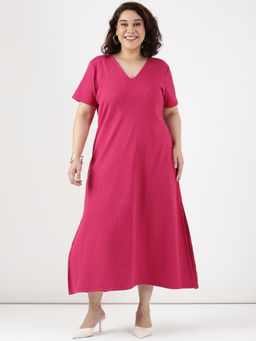 THE PINK MOON - Women Pink A-Line Dress