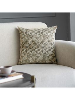 GM - 16 x 16" Jacquard Geometric Brown Cushion Cover