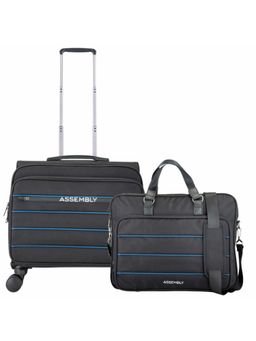 Assembly - Overnighter Luggage Trolley with Laptop Bag|USB Charging Port|Luggage & Travel|Black