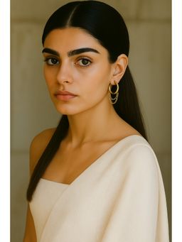 House of Pehr - Gold Plated Hoop Chain Earrings