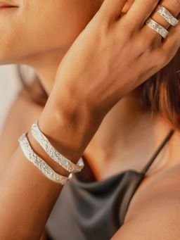 House of Pehr - Women Silver Plated Kada Bracelet