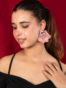 Niscka - Rose Gold Plated Floral Earrings