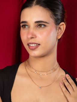 Niscka - Triple Layered Gold Plated Necklace