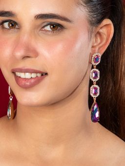 Niscka - Gold Plated Long Dangler Earrings