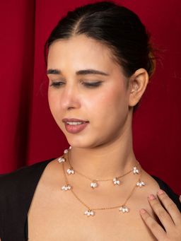 Niscka - Gold Plated Double Layered Necklace