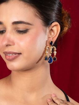 Niscka - Matte Gold Plated Chandelier Earrings