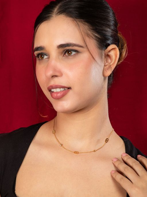 Niscka 24K Gold Plated Minimalist Chic Necklace Chain