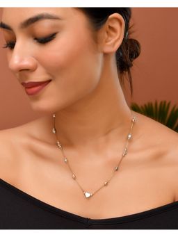 VOJ - Stainless Steel Hand Crafted Rose Gold-Plated Beaded Necklace