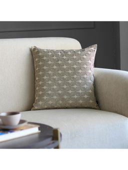 GM - 16 x 16" Embroidery Floral Grey Cushion Cover