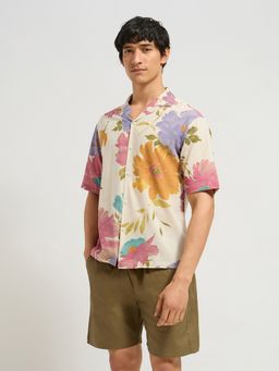 MISCHIEF MONKEY - Purple Half Sleeve Floral Printed Shirt