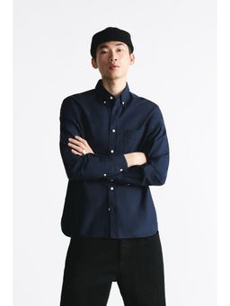 MISCHIEF MONKEY - Navy Blue Oxford Pocket Shirt