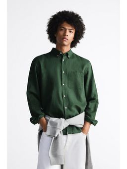 MISCHIEF MONKEY - Oxford Green Pocket Shirt