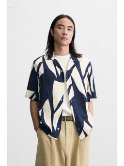 MISCHIEF MONKEY - Blue Half Sleeve Printed Shirt