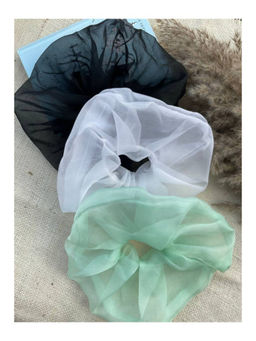 Taraasi - Zero Waste Oversized Organza Multicolored Scrunchies (Pack of 3)