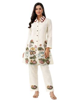 M MARCH LABEL - Ivory Bloom Embroidered Co-Ord Set