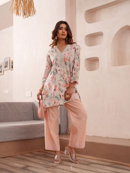 M MARCH LABEL - Peach Balmy Floral Co-Ord Set