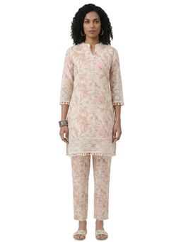 M MARCH LABEL - Pink Nature Inspired Floral Printed Co-Ord Set