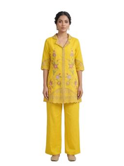 M MARCH LABEL - Mustard Yellow Embroidered Co-Ord Set