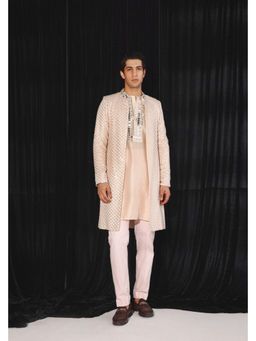 Twenty Nine - Men Mirrorwork Pink Kurta with Pant