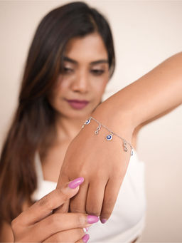 Silberry - 925 Sterling Silver Infinity Eye Bracelet for Women