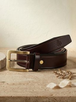 Bonjour - Premium Solid Pure Leather Belt - Dark Brown