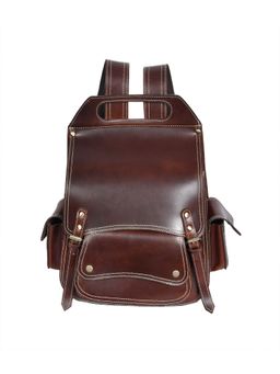 Celtic - Classic Brown Genuine Leather Durable And Trendy Carry Backpack