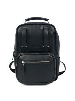 Celtic - Soft Black Genuine Leather Backpack